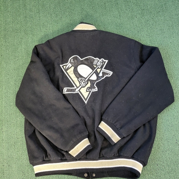 VINTAGE NHL x GIII Pittsburgh Penguins Embroidered Insulated Y2K Hockey Bomber J - Picture 11 of 13
